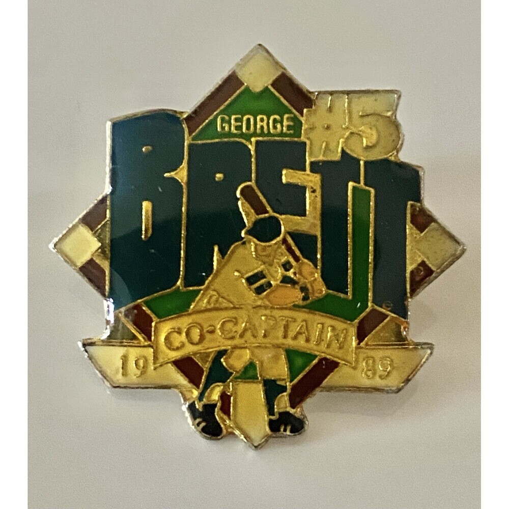 Vintage 1989 Kansas City Royals Team Issue Giveaway GEORGE BRETT Lapel Hat Pin